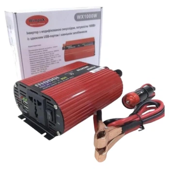 Универсальный автомобильный инвертор - преобразователь напряжения Wimpex 12V-220V WX-1000W