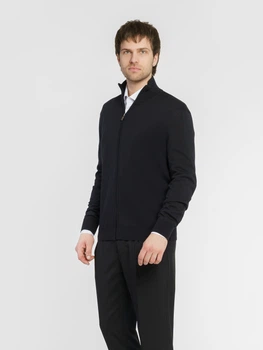 Кофта трикотажна чоловіча чорного кольору на блискавці Arber Zipper-cardigan N-AVT-29 S зріст 4 чорний (M10.03.02.511)