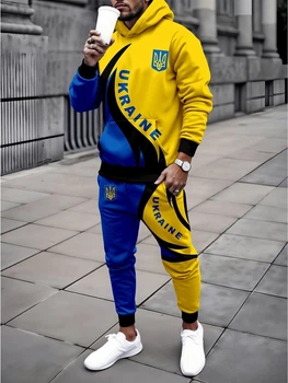 Спортивний костюм чоловічий Яскраво прапор 5XL жовто-синій