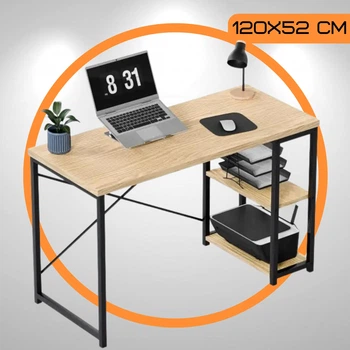 Рабочий Стол Лофт Компьютерный с Полками 120 x 52 x 75 см Офисный MarkAdler Loft Leader 2.0 Дуб Cонома