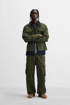 Штани карго Zara Relaxed Fit 31 хакі 6786/301/507