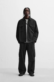 Штани карго Zara Relaxed Fit 32 чорний 6786/301/800