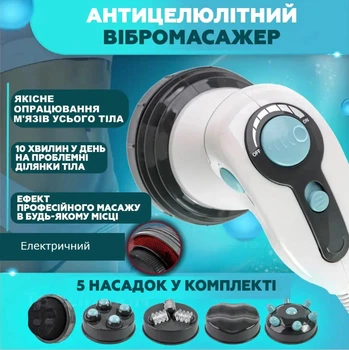 Ручной вибромассажер Body Innovation Sculptural MA-118 с 5 насадками для всего тела