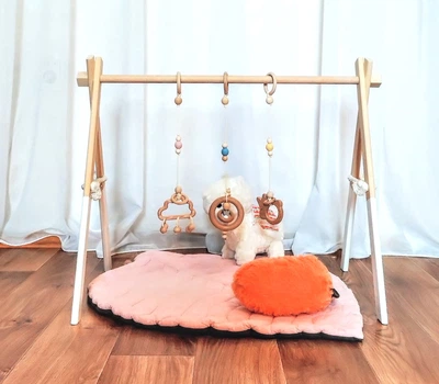 Напольный мобиль без игрушек Стойка Baby Gym Детский игровой тренажер Белый