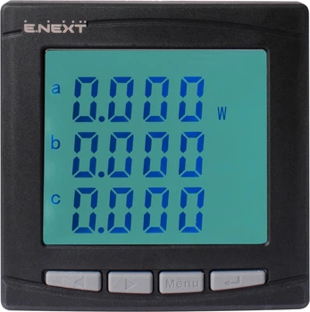 Аналізатор параметрів електромережі E.NEXT e.meter.pro.96.m.lcd 96×96 мм AC 230 В 5 А 0–450 В RS-485 p079003
