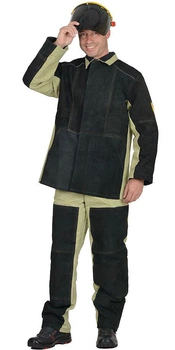 Костюм сварщика огнестойкий тк. брезент и спилок STUGA (221297) 56-58, 168-179