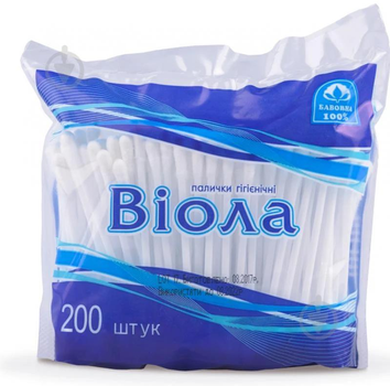 Палички гігієнічні "Віола" 200шт в поліетиленовій упаковці
