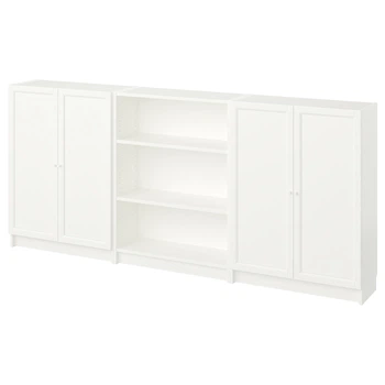 Комод комбінований відкриті полиці/двері 240х106 см BILLY/OXBERG IKEA 194.835.88 білий
