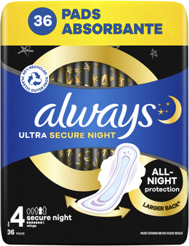 Гігієнічні прокладки Always Ultra Secure Night Розмір 4, 36 шт (7 крапель)