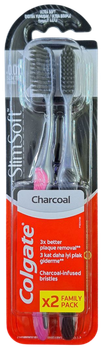 Зубна щітка Colgate Slim Soft Charcoal Вугілля деревне, 1+1 шт