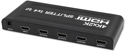 Розгалужувач Qoltec Splitter 4 x HDMI 4K x 2K активний (5901878517988)