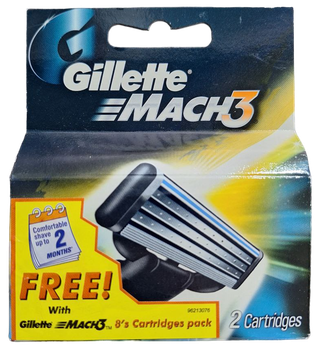 Сменные картриджи для бритья (лезвия) мужские Gillette Mach3, 2 шт