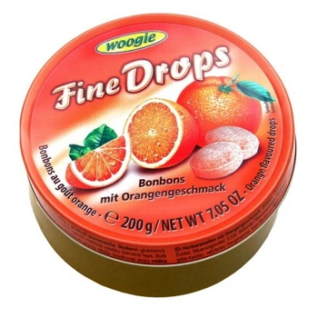 Льодяники Woogie Fine Drops Bonbons зі смаком Апельсин, 200 г