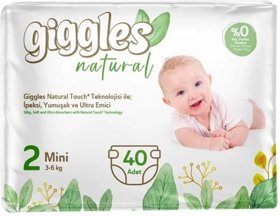 Подгузники детские Giggles Natural 2 Mini (3-6 кг), 40 шт
