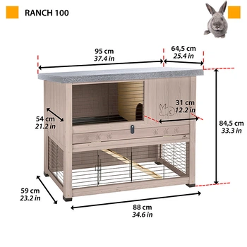 Вольєр для кроликів Ferplast Ranch 100 Restyling 95х64.5х84.5 см. (57090011)