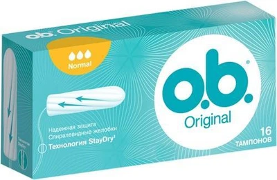 Тампоны o.b. Original Normal 3 капли, 16 шт