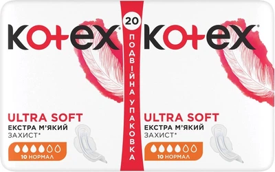 Гигиенические прокладки Кotex Ultra Soft Normal Duo, 20 шт