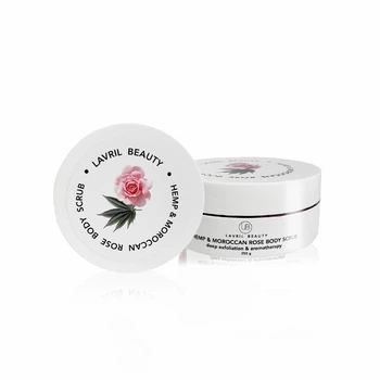 Увлажняющий конопляный скраб для тела с марокканской розой Lavril Beauty 300 г