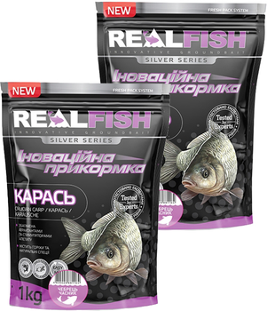 Прикормка Real Fish Карась (Чебрець-часник) 1 кг 2 упаковки (4820026881164)
