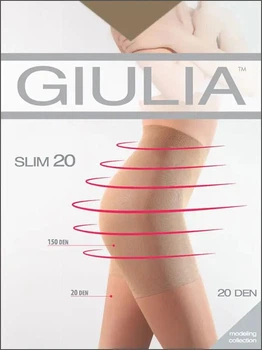 Колготки з корегуючими шортиками Giulia Slim 20 den 3 розмір колір бежевий (daino)