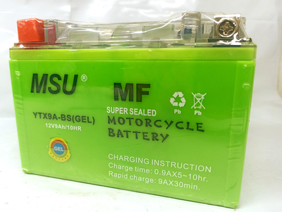 Акумулятор гелевий мото MSU 12V 9Ah 10 HR MOTO YTX9A-BS 149х84х105 мм