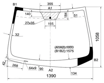 Скло лобове XYG для HYUNDAI ELANTRA 11-16 (MD) 41A5AGNBLV