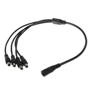Сплиттер разветвитель питания для CCTV 1x4 5.5x2.1мм 40см Black (312621)