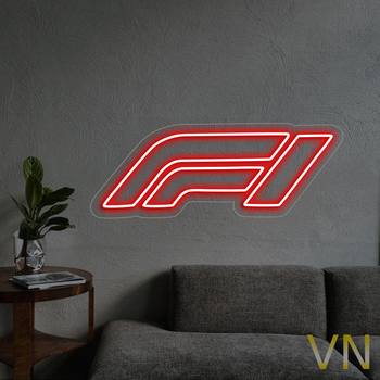 Неоновая вывеска "F1", вывеска авто 30х13 см
