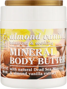 Олія для тіла мідально-ванільне з мінералами Мертвого моря - Dead Sea Collection Almond Vanilla Mineral Body Butter 500ml (1316743-19239668)