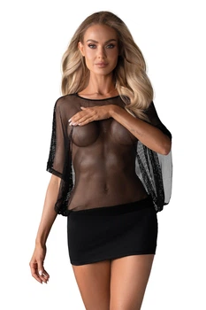 Еротична сукня та трусики стрінг Obsessive 46/48(L/XL) Чорний (102559)