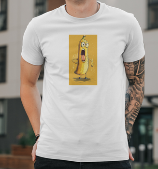 Мужская футболка B&C Collection с принтом Banana Банан, S Белый