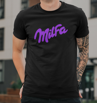 Мужская футболка B&C Collection с принтом Milfa Милфа, 2XL Черный