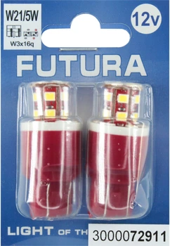 Лампочка без цоколя LED T20 W21/5W SMD белая 24-диоди 12V W3x16q (Futura) (к-т. 2шт.) 72911