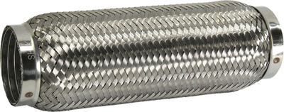 Гофра глушителя 64х250мм. 3-х слойная Interlock, (Shikoo) (длинный фланец) 64х250 VW