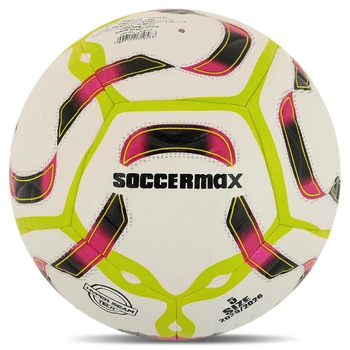 Мяч футбольный №5 PU ламинированный гибридная сшивка HYBRID SOCCERMAX FB-4167 (PU, белый)