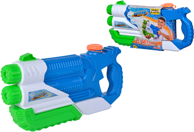Водний бластер Simba Toys Подвійний постріл з помпою 36 см Синій (SBA107276075)