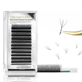 Вії Nagaraku 4D W-форма Mix C 0.07, 8-15 мм