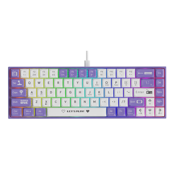 Ігрова Ajazz AK680 Фіолетова Клавіатура, Механічна, Hot Swap, Outemu Red Switches, 65%