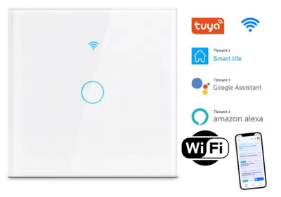 Сенсорний вимикач світла Wi Fi Switch білий одинарний