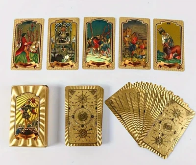 Карты Таро пластиковые в золоте THE FOOL
