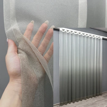 Тюль VR-Textil 1582т Фатин омбре Сірий 300х270 см (42-0519)