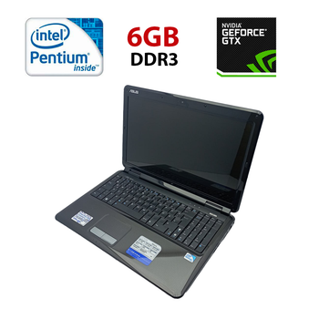 Ноутбук Asus K50 / 15.6" (1366x768) TN / Intel Pentium T4500 (2 ядра по 2.3 GHz) / 6 GB DDR3 / 500 GB HDD / nVidia GeForce GT 320M, 1 GB DDR3, 128-bit / WebCam б/у