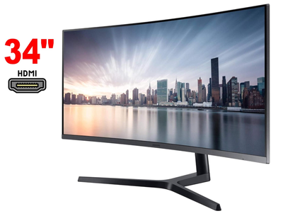 Монитор Samsung C34H890WJU / 34" (3440x1440) VA / 1x HDMI, 1x DisplayPort, 1x Audio, 2x USB 3.0, 1x USB Type-C / VESA 100x100 б/у