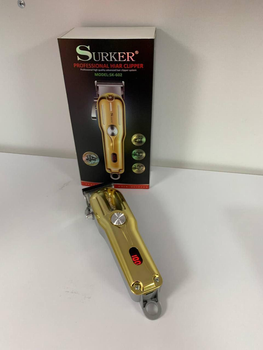 Машина для стрижки волос SURKER SK-602 с цифровым дисплеем золотого цвета