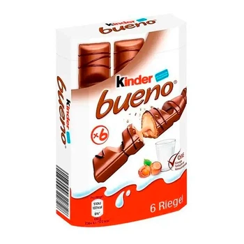 Вафлі Kinder Bueno з молочно-горіховою начинкою в молочному шоколаді 6 шт