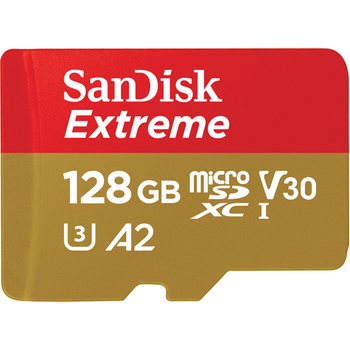 Карта пам'яті microSDXC (UHS-1 U3) SanDisk Extreme Action 128Gb class 10 A2 V30 (R160MB/s) (adapter SD) (SDSQXA1-128G-GN6AA)