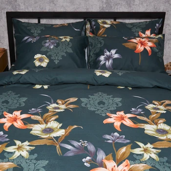 Набір Moon&Star Мікросатин Premium Floral Nocturne Простирадло 200х220 см + 2 наволочки 40х60 см (MS-880000558)