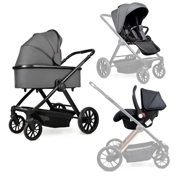 Универсальная коляска 3в1 Ninos Estrella Grey Black