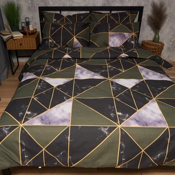 Постільний набір Moon&Star підковдра 200х220 + 2 наволочки 50х70 Мікросатин Premium Golden Marble (MS-890000700)