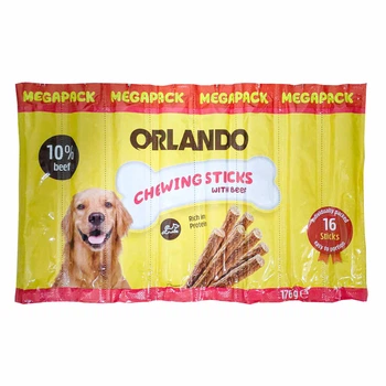 Лакомство для собак Orlando MEGAPACK with beef, мясные палочки для собак с говядиной, (16 палочек) 176 г (4056489915225)